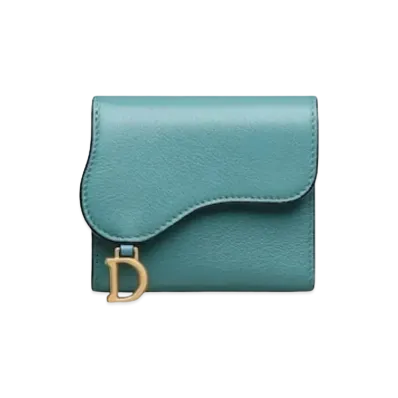Dior Saddle Lotus Wallet "Sky Blue"