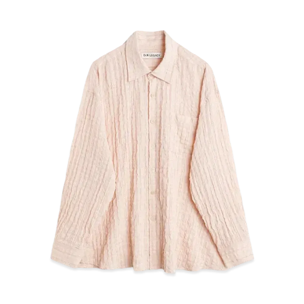 OUR LEGACY Borrowed Shirt Picnic Check Crude Seersucker "Pink"