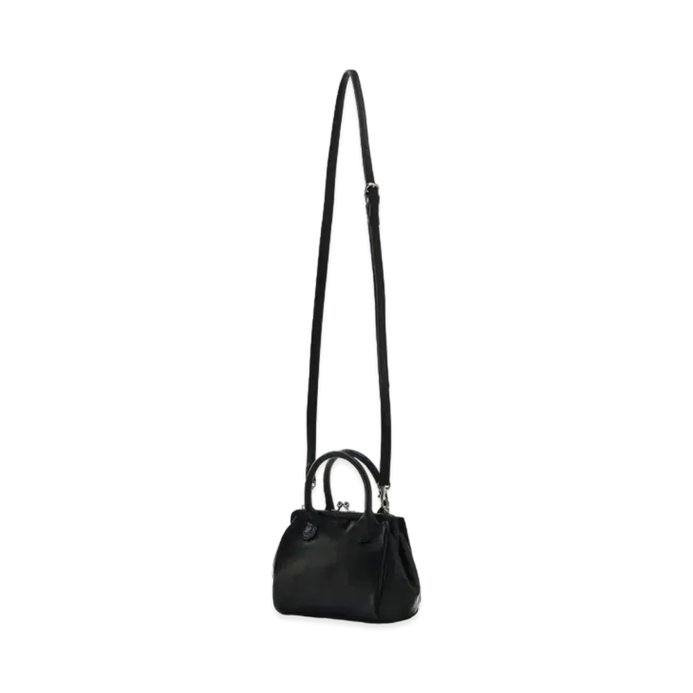 Yohji Yamamoto Y's MEDIUM GLOSS LEATHER MINI CLASP POCHETTE "Black"