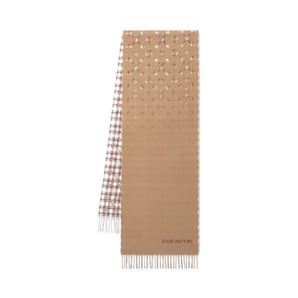 Louis Vuitton Tartan Scarf Monogram Gradient "Beige"