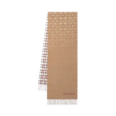 Louis Vuitton Tartan Scarf Monogram Gradient "Beige"