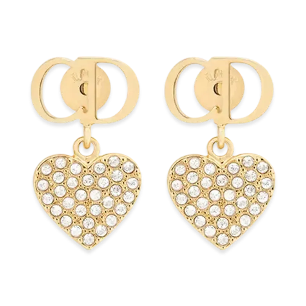 Dior Clair D Lune Earrings Metal and Crystals "Gold/Silver"