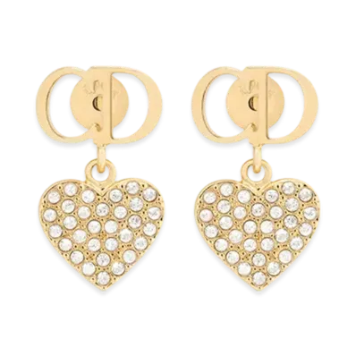 Dior Clair D Lune Earrings Metal and Crystals "Gold/Silver"