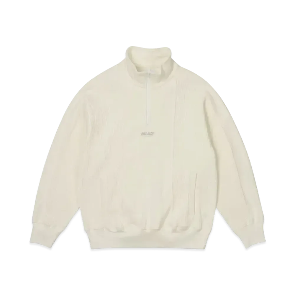 PALACE Waffle On 1/4 Zip "White"