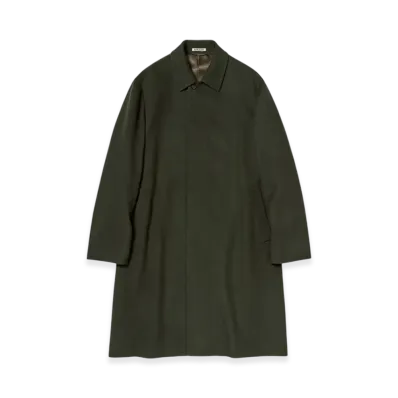 AURALEE Baby Camel Flannel Coat "Dark Olive"