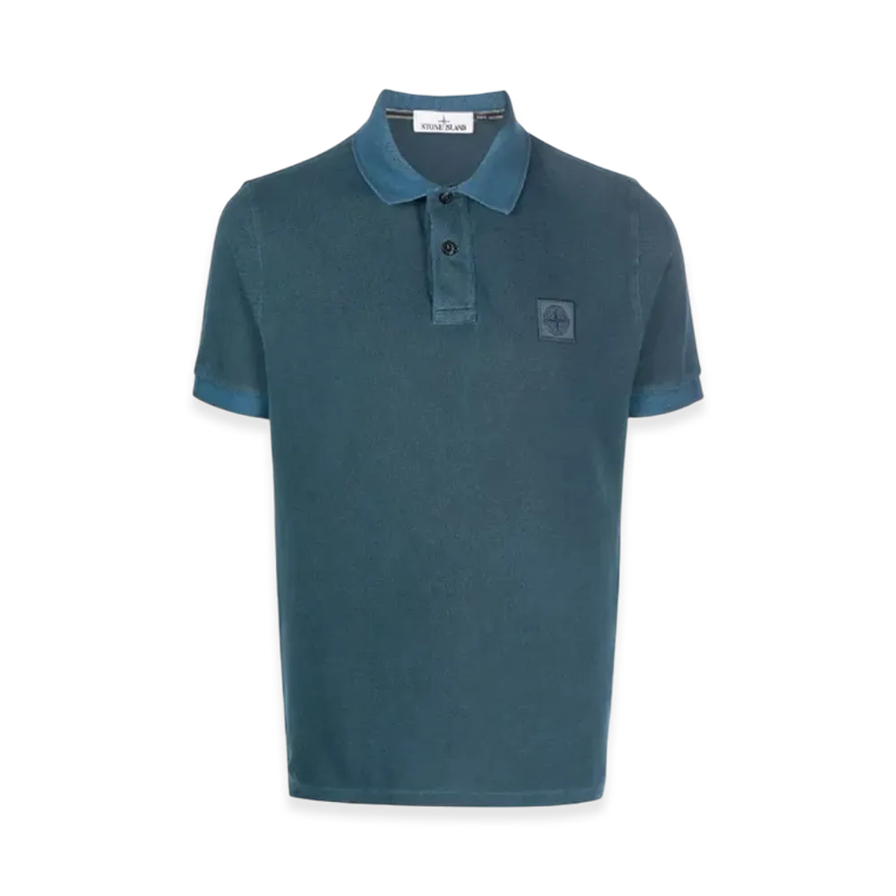Stone Island 2SC67 Pigment Dyed Short Sleeve Polo Shirt - 23SS "Avio Blue"