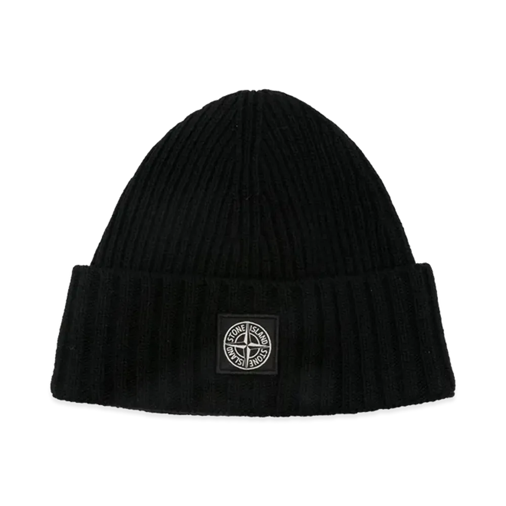 Stone Island Kids Logo Patch Beanie "Black"