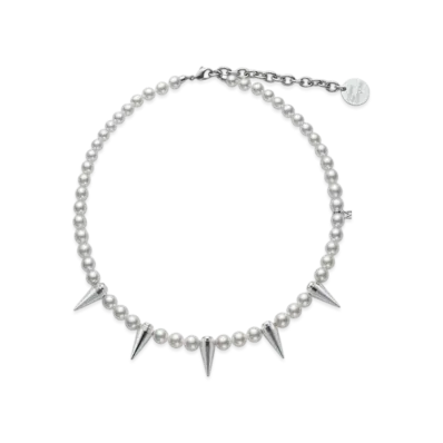 COMME des GARCONS x Mikimoto M CDG Pearl Necklace Studs "Silver"