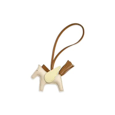 Hermes Rodeo Pegase PM Charm "Craie"