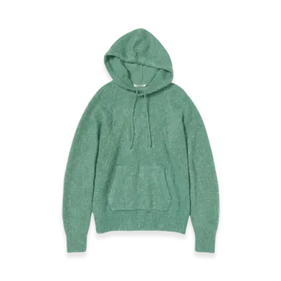 AURALEE Brushed Super Kid Mohair Knit P/O Parka "Jade Green"