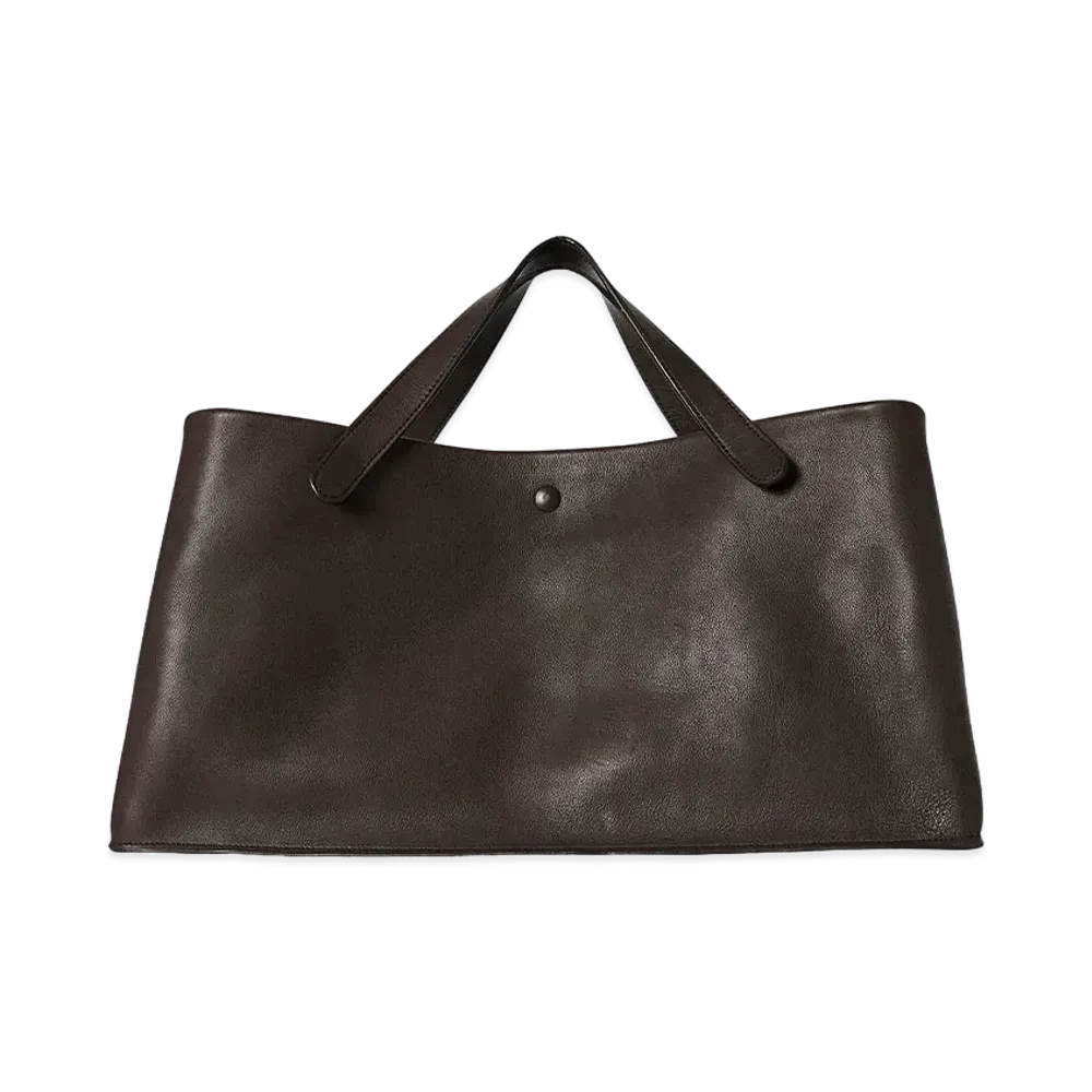 The Row Idaho Bag in Leather "Dark Brown"