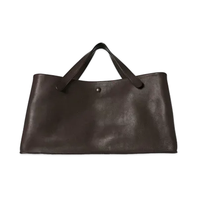 The Row Idaho Bag in Leather "Dark Brown"