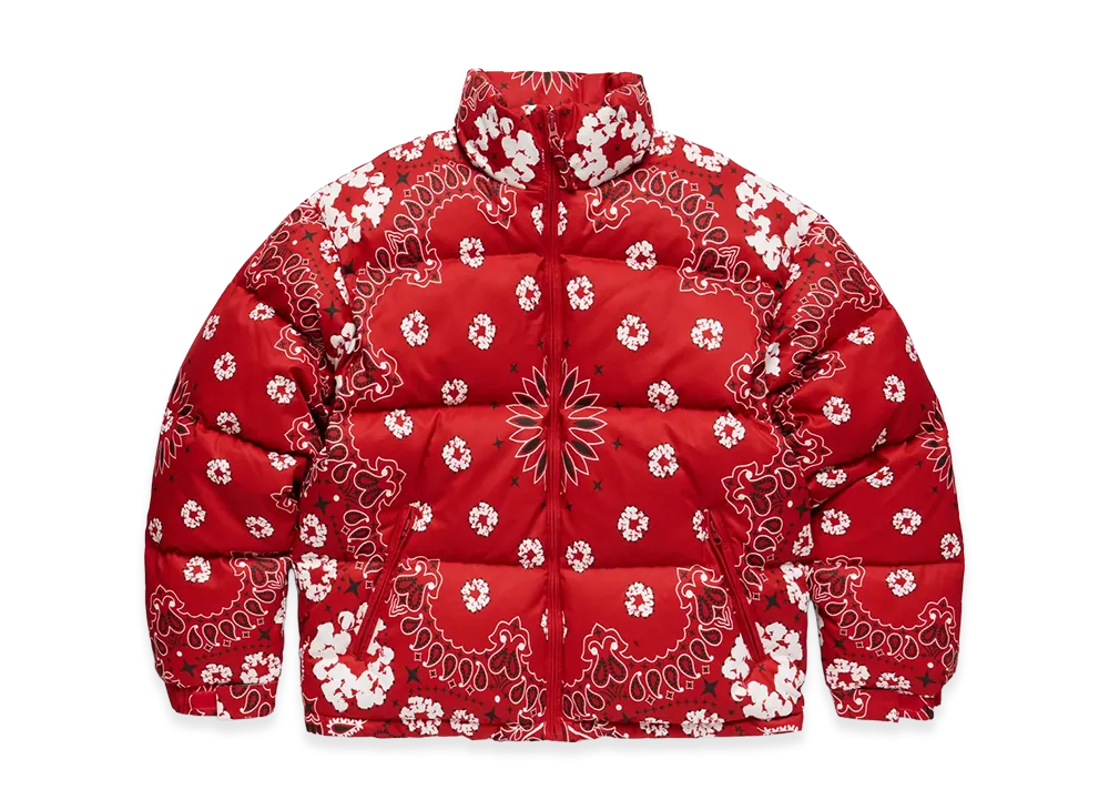 DENIM TEARS Cotton Wreath Paisley Puffer Jacket "Red"