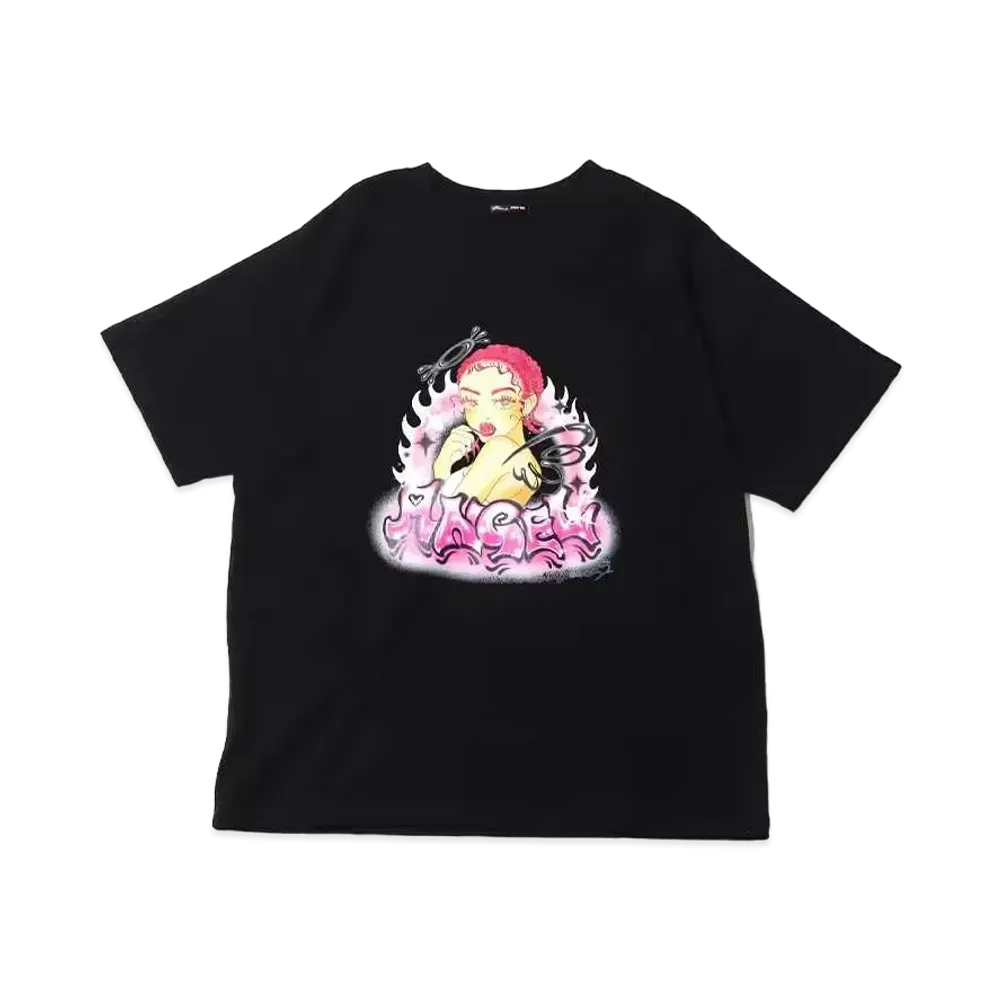atmos pink x Riehata Graphic Big T "Black"