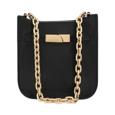 CHARLES & KEITH Aurelia Metallic Accent Chain-Handle Crossbody Bag "Black"