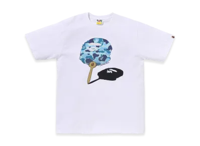 A BATHING APE ABC Camo Japanese Fan Ape Head Tee "White/Blue"