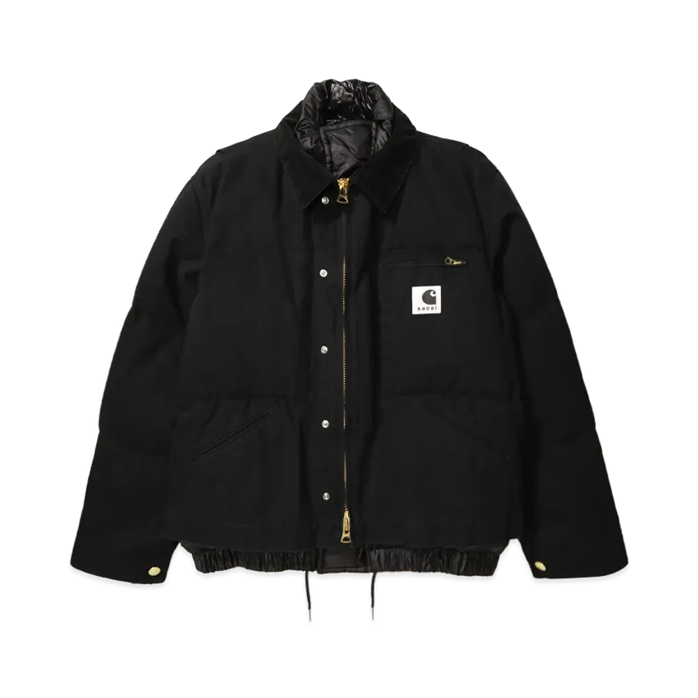 sacai x Carhartt WIP Washed Duck Puffer Jacket Mens "Black"