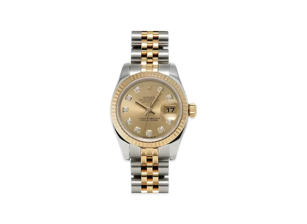ROLEX Lady-Datejust 10P Diamonds "Champagne/Stainless Steel/Yellow Gold"