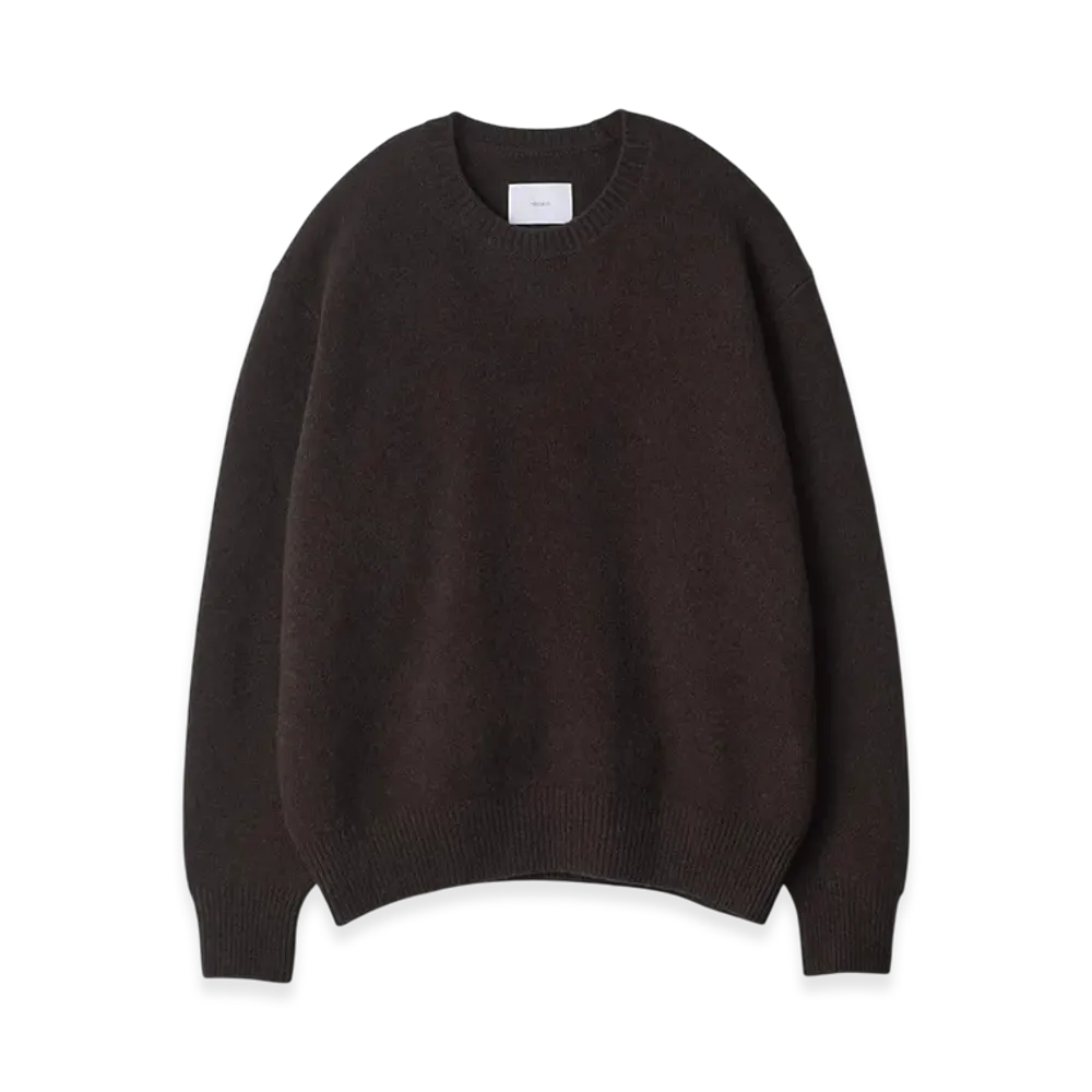ssstein Extra Fine Wool Warm Knit Crew Neck LS "Dark Brown"