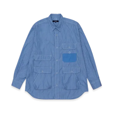 COMME des GARCONS HOMME Cotton Stripes "Navy/Sax"