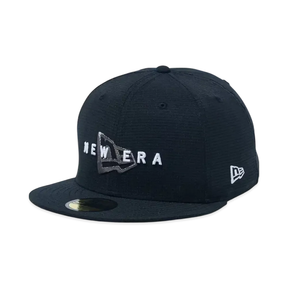 NEW ERA 59Fifty Performance Cap Dot Air Overlap Logo "Black/Metal Gray"