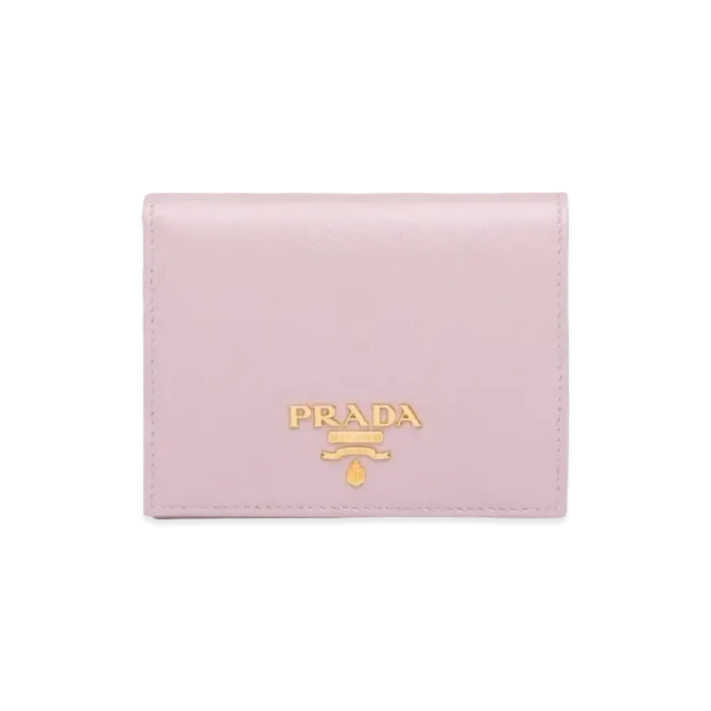 PRADA Small Saffiano Leather Wallet "Alabaster Pink"