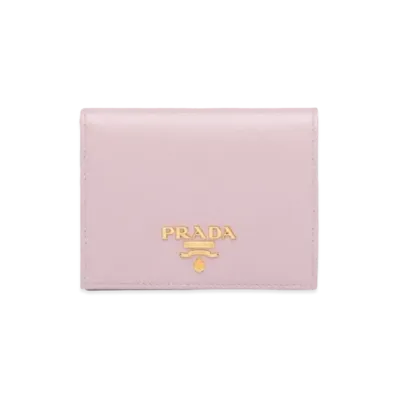 PRADA Small Saffiano Leather Wallet "Alabaster Pink"