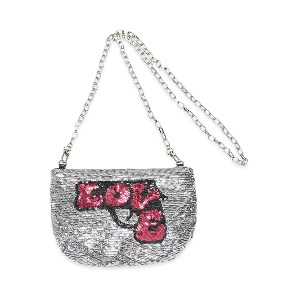 HYSTERIC GLAMOUR Women's HYSTERIC LOVE GUN Sequin Shoulder Bag "Silver"
