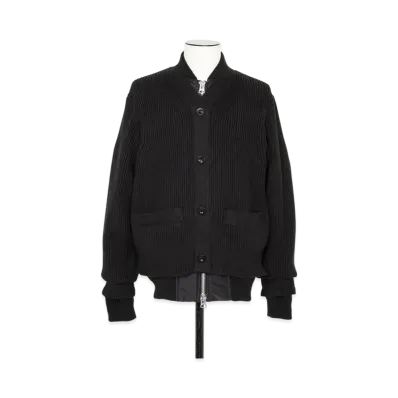 Sacai Nylon Twill Knit Cardigan "Black"