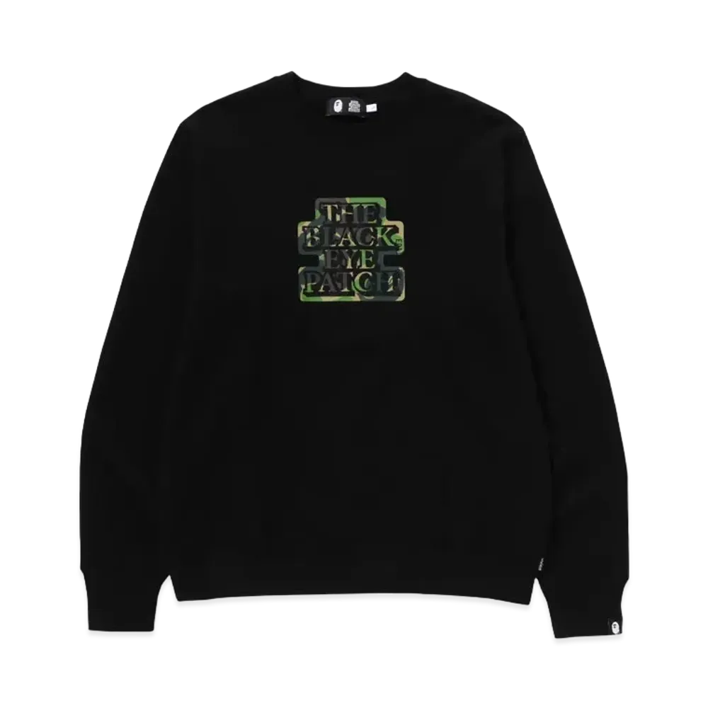 A BATHING APE x Black Eye Patch Crewneck Sweat "Black"