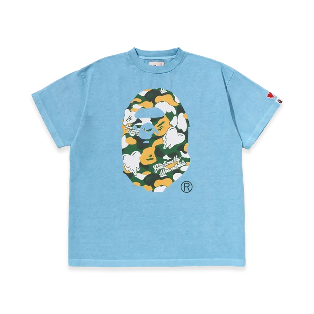 A BATHING APE x EMOTIONALLY UNAVAILABLE Ape Head Tee "Blue"
