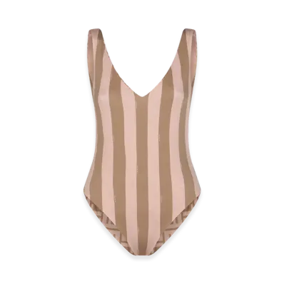 FENDI Women's Reversible One-Piece Swimsuit "Pink/Beige"