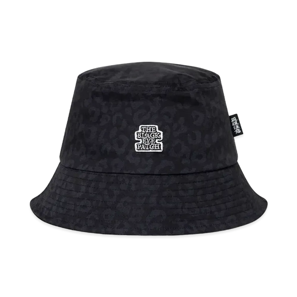 BlackEyePatch OG Label Leopard Patterned Bucket Hat "Black"