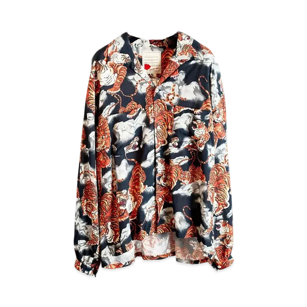 SEVESKIG x NIPOALOHA L/SL Shirt Ver,HYAKUTORA "Black" SH-SV-NYS-1002