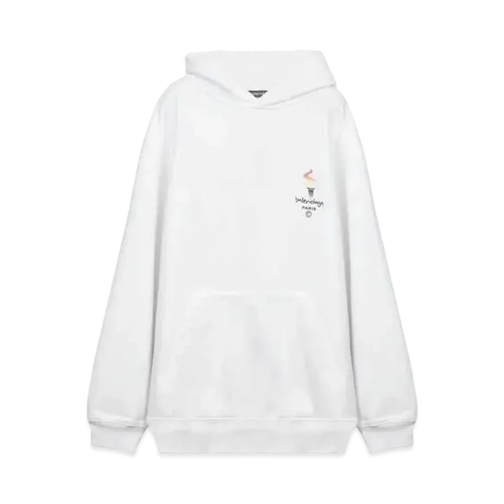BALENCIAGA Paris Olympics Embroidery Hoodie "White"