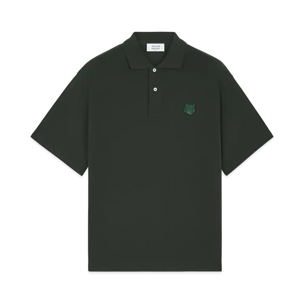 Maison Kitsune Bold Fox Head Patch Oversize Polo "Ranger Green"