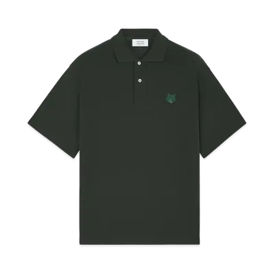 Maison Kitsune Bold Fox Head Patch Oversize Polo "Ranger Green"