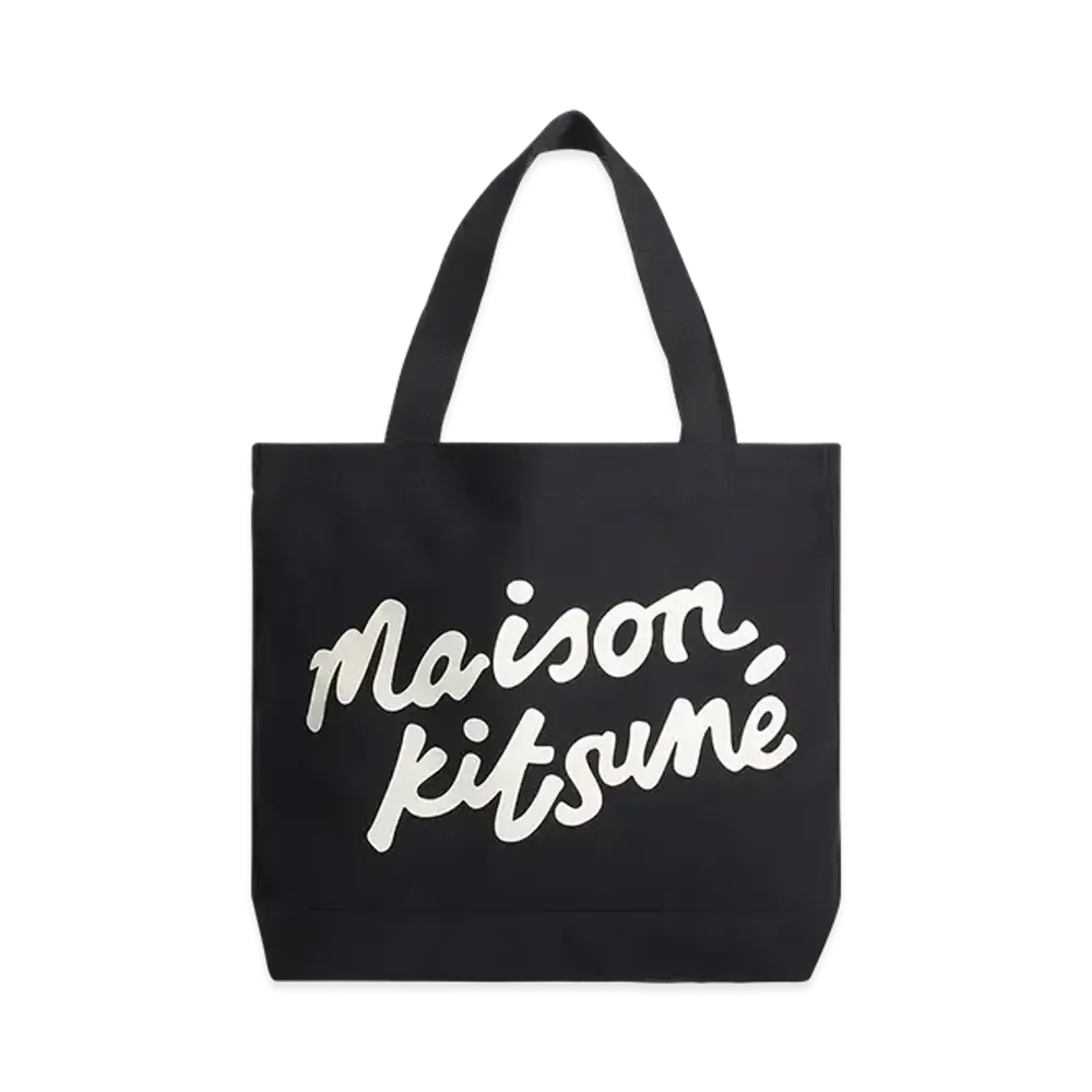Maison Kitsune Handwriting Tote "Black"