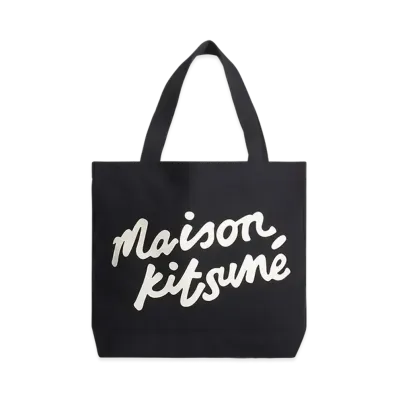 Maison Kitsune Handwriting Tote "Black"