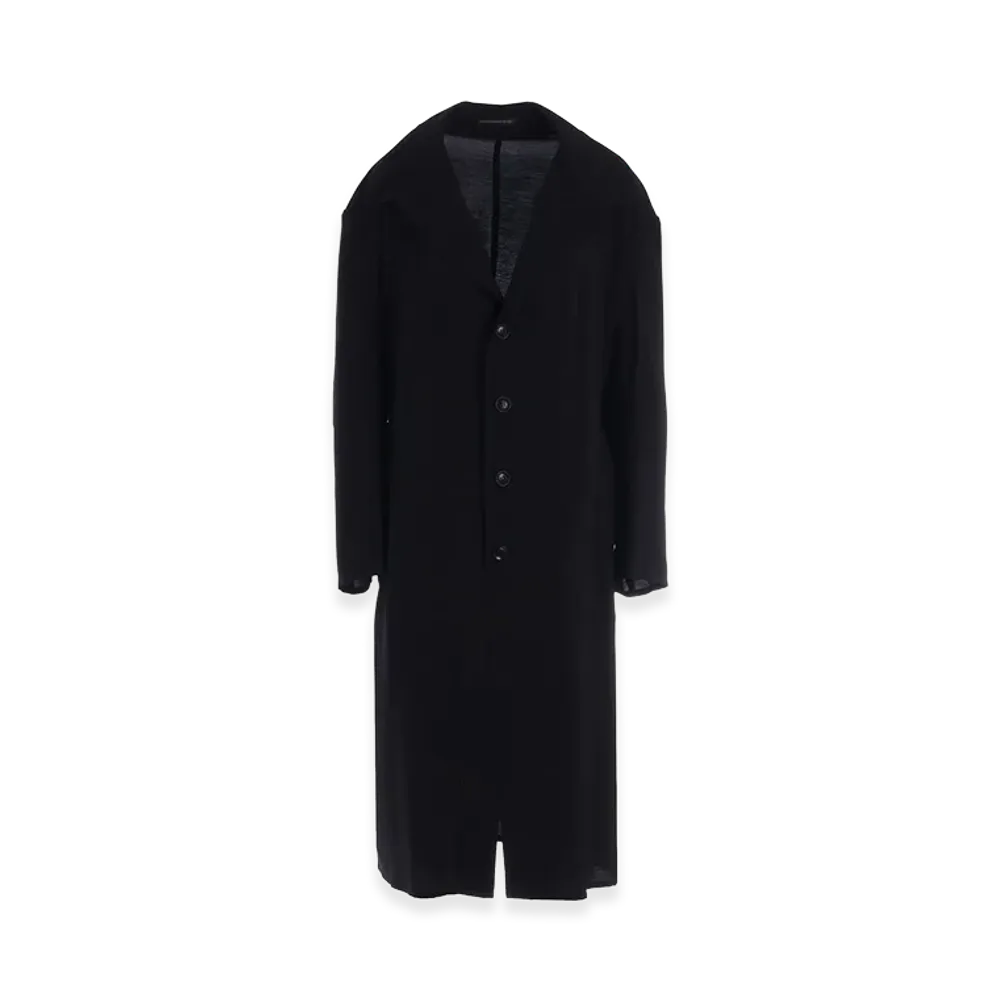 Y's CU/RY Hard Twisted Serge Open Collar Tailored Jacket "Black"