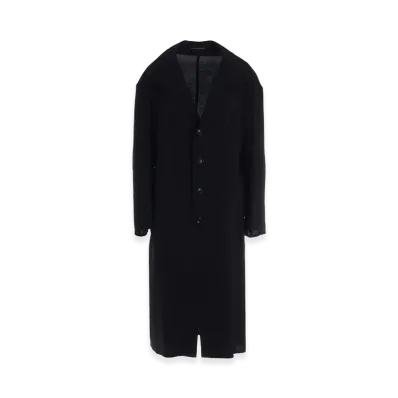 Y's CU/RY Hard Twisted Serge Open Collar Tailored Jacket "Black"