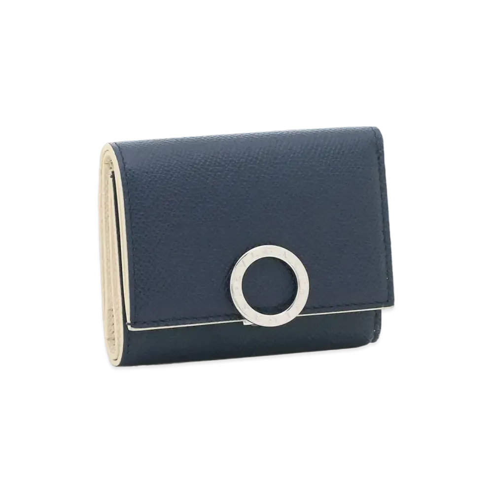 BVLGARI Clip Trifold Wallet "Blue"