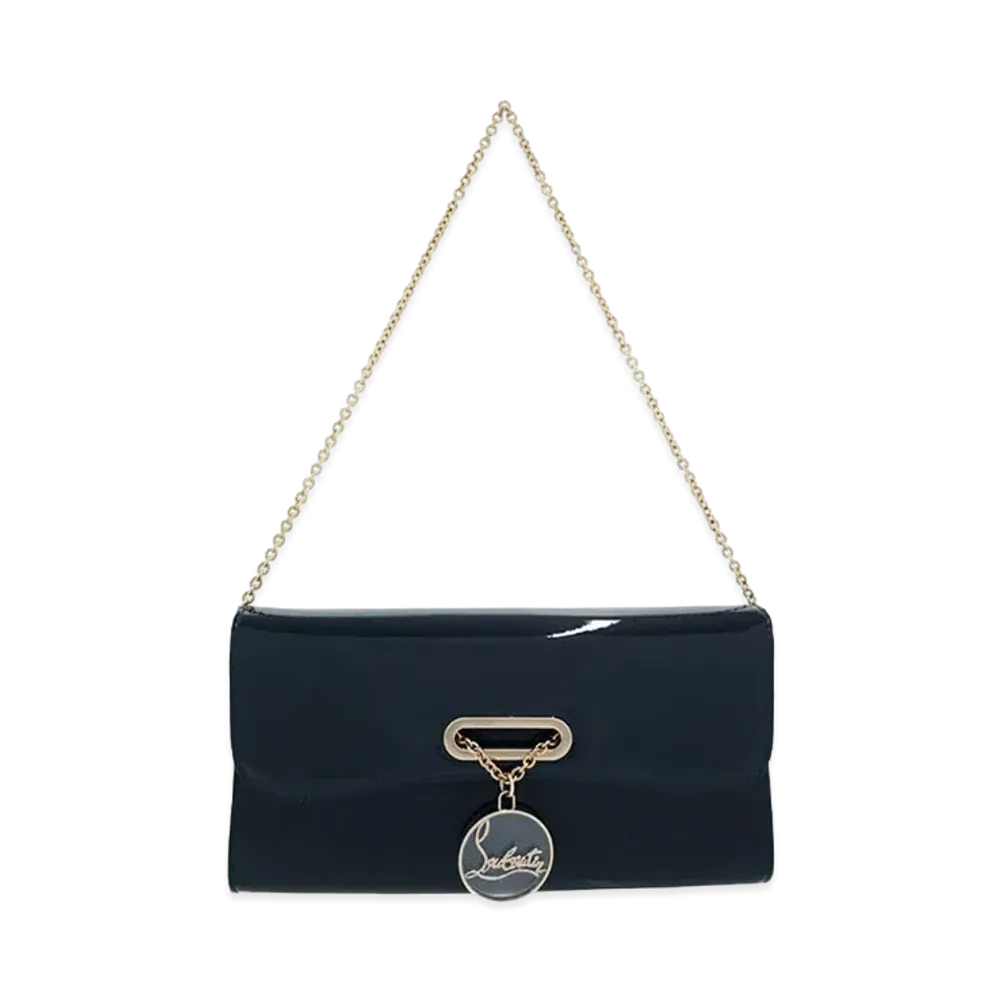 Christian Louboutin Riviera Enamel Chain Shoulder Bag "Black"