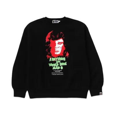 A BATHING APE Horror Relaxed Fit Crewneck Sweatshirt "Black"