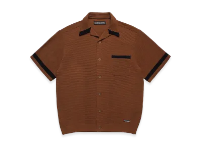 WACKO MARIA Knit Open Collar Shirt "Brown"