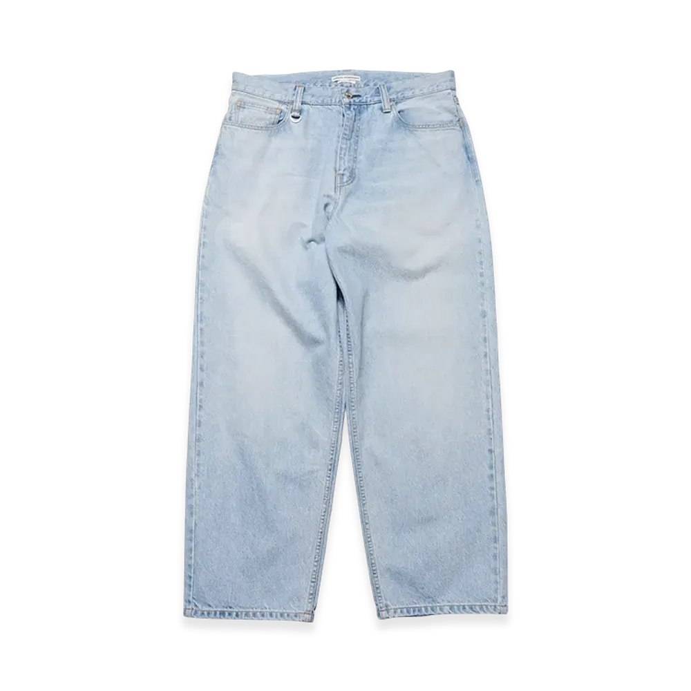 uniform experiment Washed Denim Bold-Fit Jeans "Light Indigo"