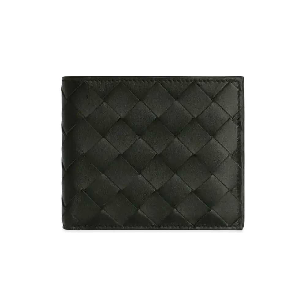 Bottega Veneta Bi-Fold Wallet With Exterior Pocket "Black"