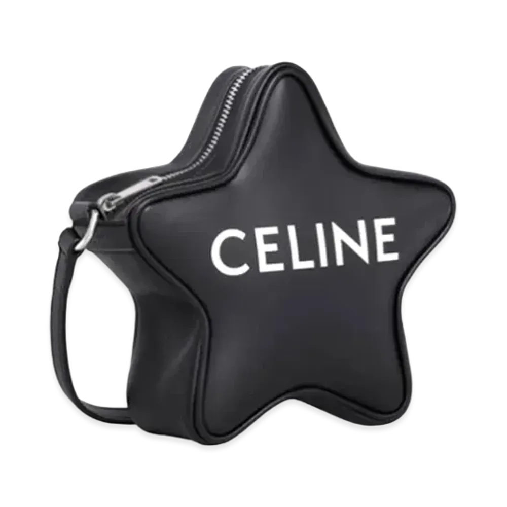CELINE Small Etoile In Smooth Calfskin With Celine Print "Black"