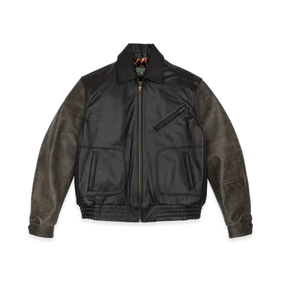DENIM TEARS Leather Moto Jacket "Multi"