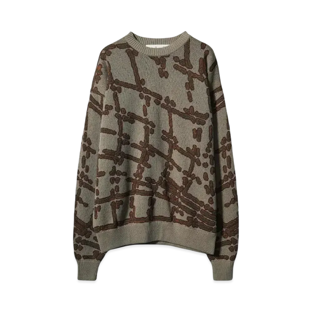 Bal NET JACQUARD COTTON CREWNECK SWEATER "COFFEE"